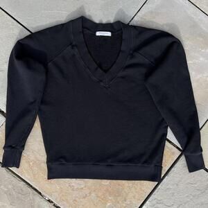 Black V-neck Sweatshirt Made in USA